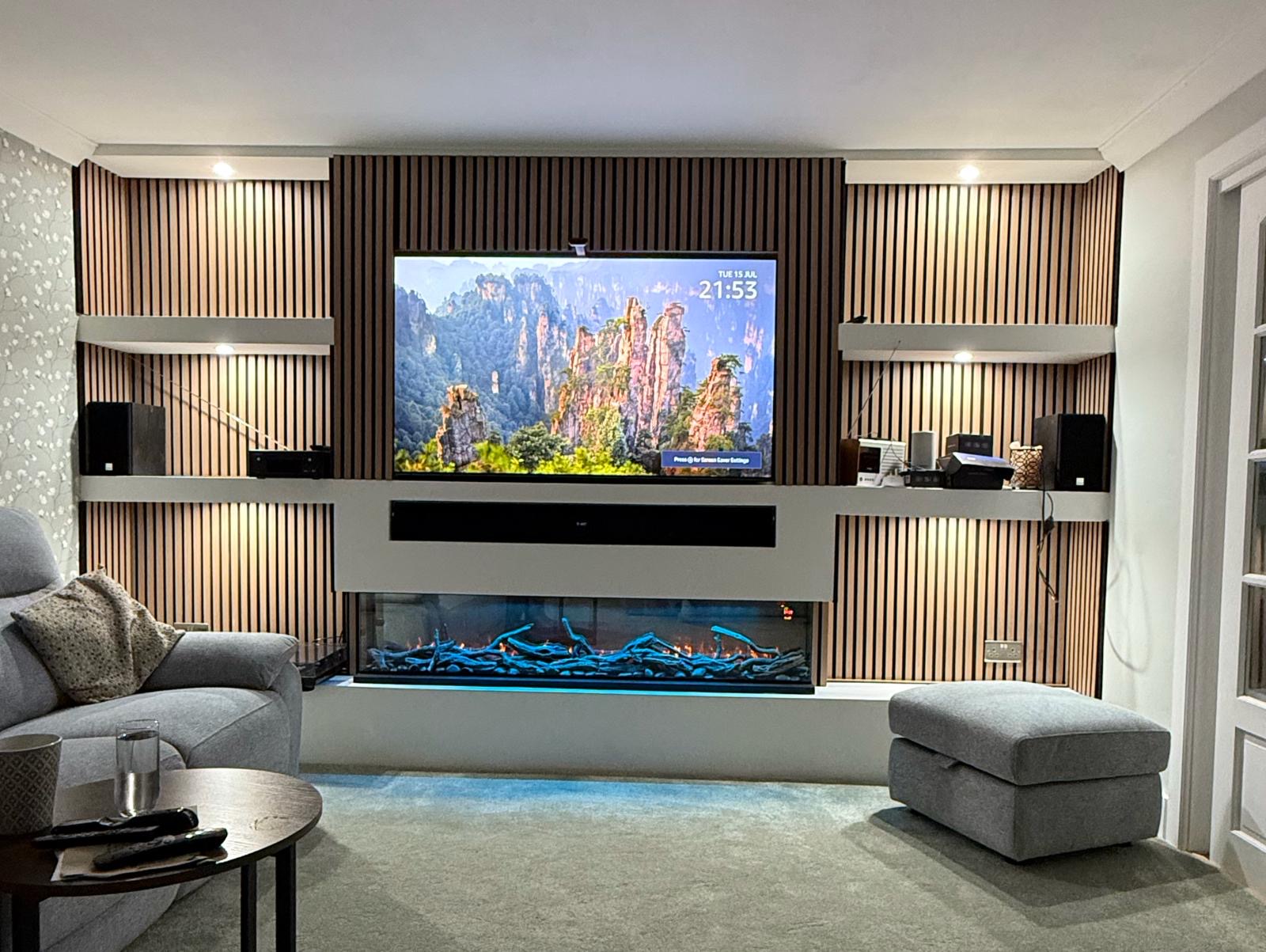 Media Wall & Living Room Build — completed by Building Fit & Renovations LTD in Maidstone, Kent